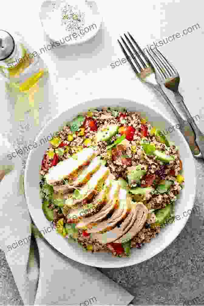 A Colorful Salad Of Grilled Chicken, Quinoa, Vegetables, And A Light Dressing Outdoor Griddle Cookbook : Healthy And Delicious Breakfast Lunch Dinners And Snakes Recipes Also More Recipes For All Ages