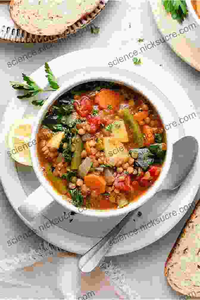 A Hearty Bowl Of Lentil Soup Served With Slices Of Whole Wheat Bread Outdoor Griddle Cookbook : Healthy And Delicious Breakfast Lunch Dinners And Snakes Recipes Also More Recipes For All Ages